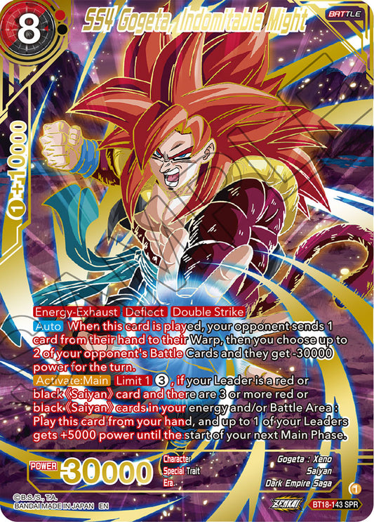 DBS Dawn of the Z-Legends BT18-143 SS4 Gogeta, Indomitable Might SPR