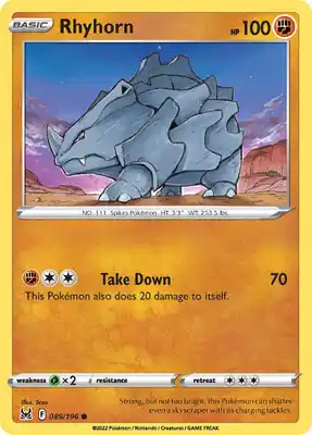 SWSH Lost Origin 089/196 Rhyhorn