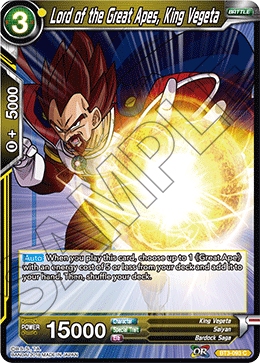 DBS Cross Worlds BT3-093 Lord of the Great Apes, King Vegeta Foil