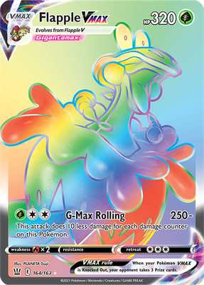 SWSH Battle Styles 164/163 Flapple Vmax Rainbow Rare