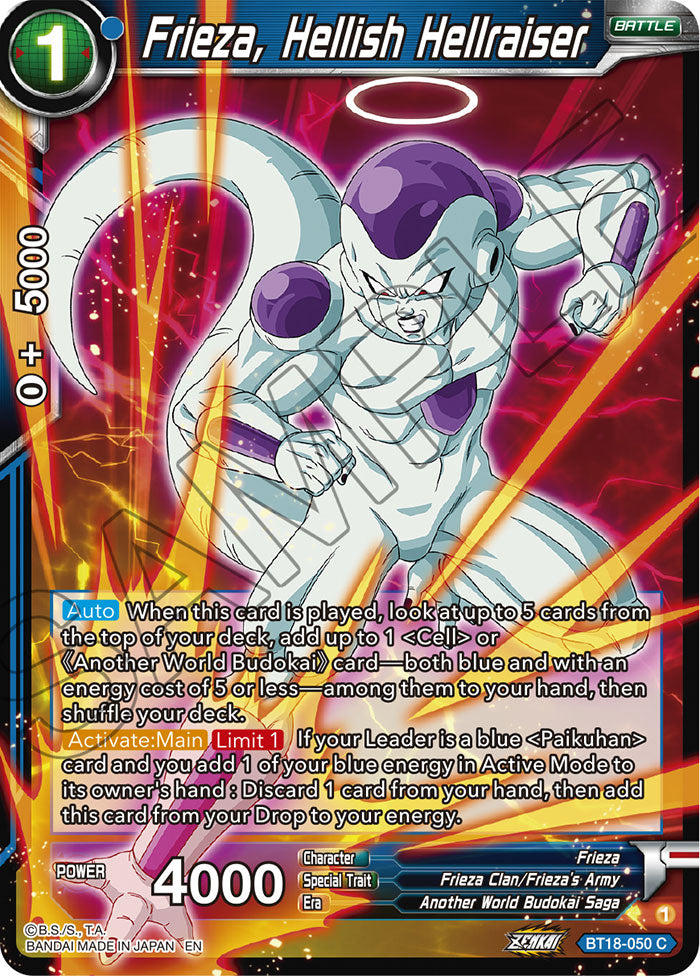 DBS Dawn of the Z-Legends BT18-050 Frieza, Hellish Hellraiser