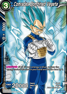 DBS Expansion Set 01: Mighty Heroes EX01-02 Comrades Combined Vegeta Foil