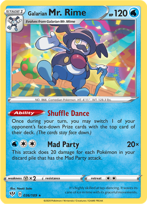 SWSH Darkness Ablaze 036/189 Galarian Mr. Rime