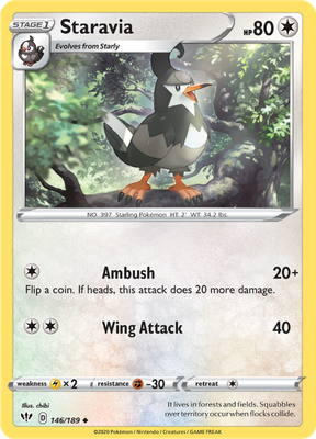 SWSH Darkness Ablaze 146/189 Staravia