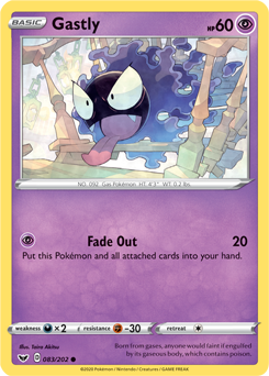 SWSH Sword and Shield 083/202 Gastly Reverse Holo