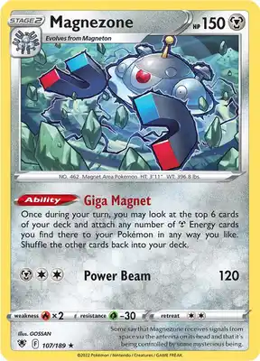 SWSH Astral Radiance 107/189 Magnezone Reverse Holo