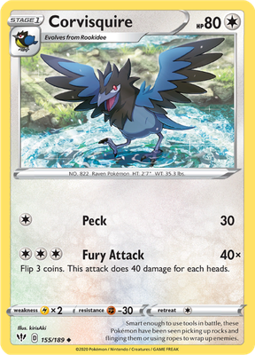 SWSH Darkness Ablaze 155/189 Corvisquire