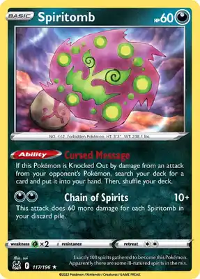 SWSH Lost Origin 117/196 Spiritomb