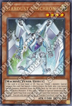 Yu-Gi-Oh! 2022 Tin of the Pharaoh's Gods Mega Pack MP22-EN119 Stardust Synchron Ultra Rare