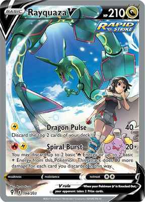 SWSH Evolving Skies 194/203 Rayquaza V Alternate Art