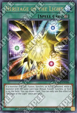 Yu-Gi-Oh! 2022 Tin of the Pharaoh's Gods Mega Pack MP22-EN186 Heritage of the Light Ultra Rare