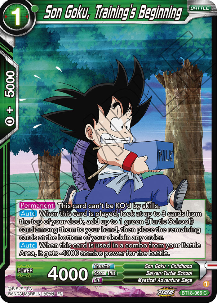 DBS Dawn of the Z-Legends BT18-066 Son Goku, Training's Beginning Foil