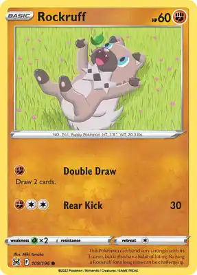 SWSH Lost Origin 109/196 Rockruff Reverse Holo