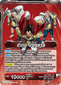 DBS Supreme Rivalry BT13-002 King Vegeta (Leader)