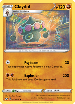 SWSH Sword and Shield 103/202 Claydol Reverse Holo