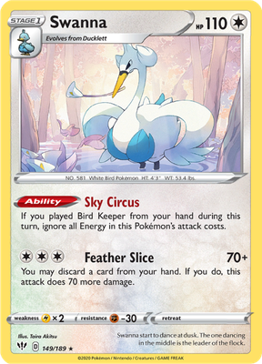 SWSH Darkness Ablaze 149/189 Swanna