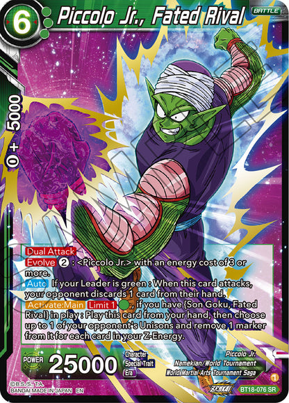 DBS Dawn of the Z-Legends BT18-076 Piccolo Jr. Fated Rival SR