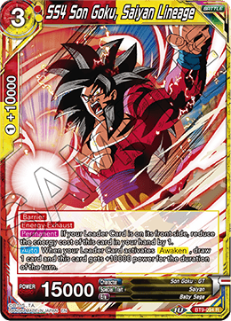 DBS Universal Onslaught BT9-094 SS4 Son Goku, Saiyan Lineage Foil