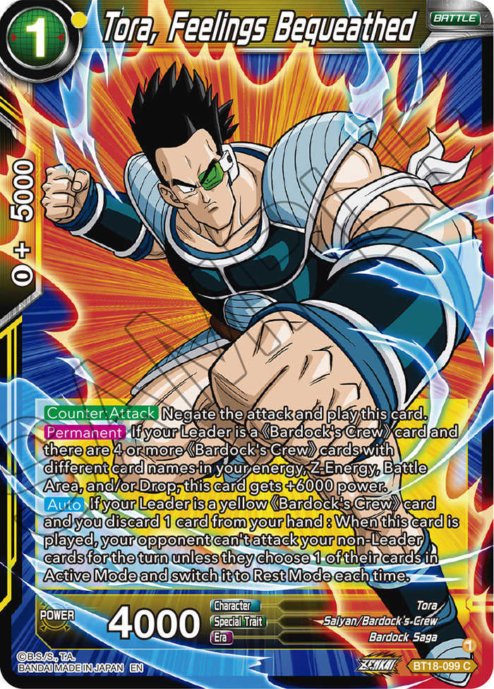 DBS Dawn of the Z-Legends BT18-099 Tora, Feelings Bequeathed