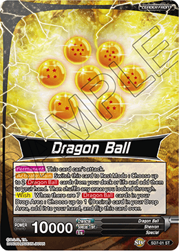 DBS Series 5 Starter Shenron's Advent SD7-001 Dragon Ball (Leader) Foil