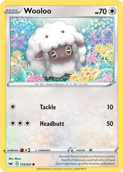 SWSH Sword and Shield 153/202 Wooloo Reverse Holo