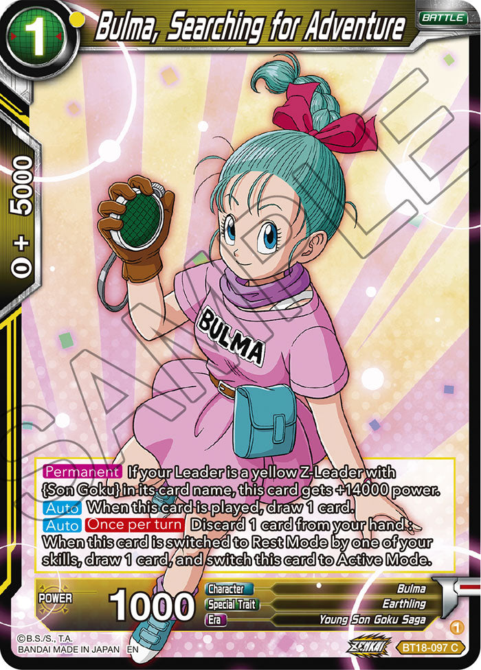 DBS Dawn of the Z-Legends BT18-097 Bulma, Searching for Adventure Foil