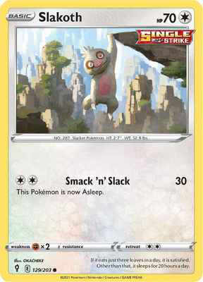SWSH Evolving Skies 129/203 Slakoth Reverse Holo