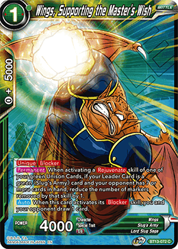 DBS Supreme Rivalry BT13-072 Wings, Supporting the Master's Wish Foil