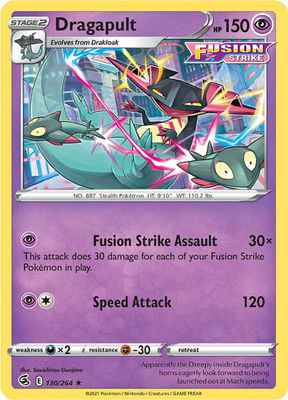 SWSH Fusion Strike 130/264 Dragapult Reverse Holo