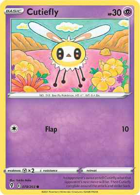 SWSH Evolving Skies 078/203 Cutiefly Reverse Holo