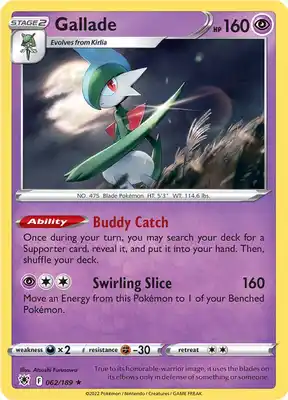 SWSH Astral Radiance 062/189 Gallade Holo Rare
