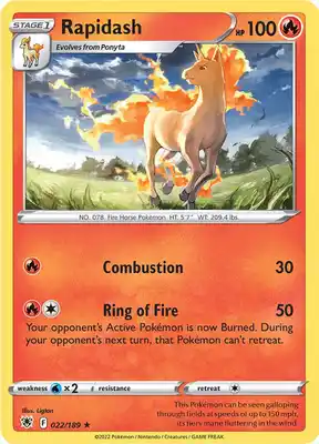 SWSH Astral Radiance 022/189 Rapidash Reverse Holo