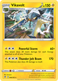 SWSH Rebel Clash 066/192 Vikavolt Holo Rare