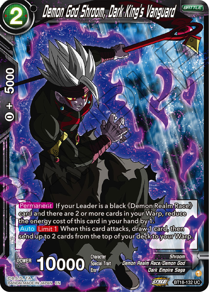 DBS Dawn of the Z-Legends BT18-132 Demon God Shroom, Dark King's Vanguard