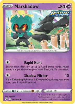 SWSH Evolving Skies 080/203 Marshadow Reverse Holo
