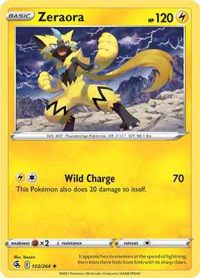 SWSH Fusion Strike 102/264 Zeraora Reverse Holo