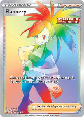 SWSH Chilling Reign 215/198 Flannery Rainbow Rare