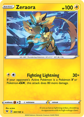 SWSH Vivid Voltage 061/185 Zeraora Reverse Holo