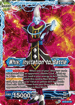 DBS Realm of the Gods BT16-021 Whis / Whis, Invitation to Battle (Leader) Foil
