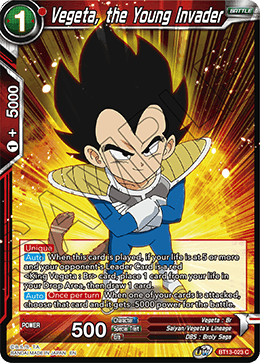 DBS Supreme Rivalry BT13-023 Vegeta, the Young Invader Foil
