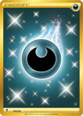 SWSH Evolving Skies 236/203 Darkness Energy Secret Rare