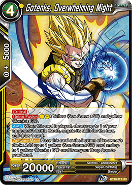 DBS Rise of the Unison Warrior BT10-111 Gotenks, Overwhelming Might Foil