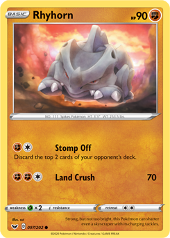 SWSH Sword and Shield 097/202 Rhyhorn