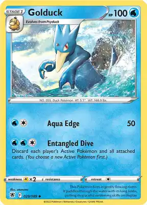 SWSH Astral Radiance 029/189 Golduck Reverse Holo