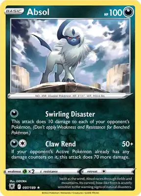 SWSH Astral Radiance 097/189 Absol Holo Rare
