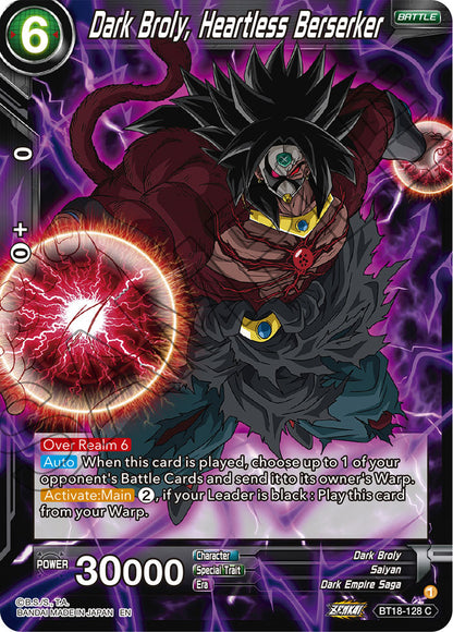 DBS Dawn of the Z-Legends BT18-128 Dark Broly, Heartless Berserker