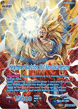 DBS Universal Onslaught BT9-127 Son Goku / Heightened Evolution SS3 Son Goku Returns (Leader) (RLR)