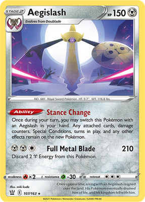 SWSH Battle Styles 107/163 Aegislash Reverse Holo