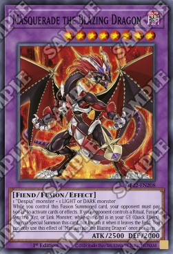 Yu-Gi-Oh! 2022 Tin of the Pharaoh's Gods Mega Pack MP22-EN208 Masquerade the Blazing Dragon Super Rare