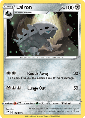SWSH Darkness Ablaze 122/189 Lairon